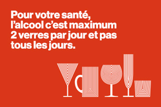 Les campagnes de santé publique visent souvent à transmettre des informations aux individus, ici à indiquer les recommandations concernant la consommation d’alcool. 