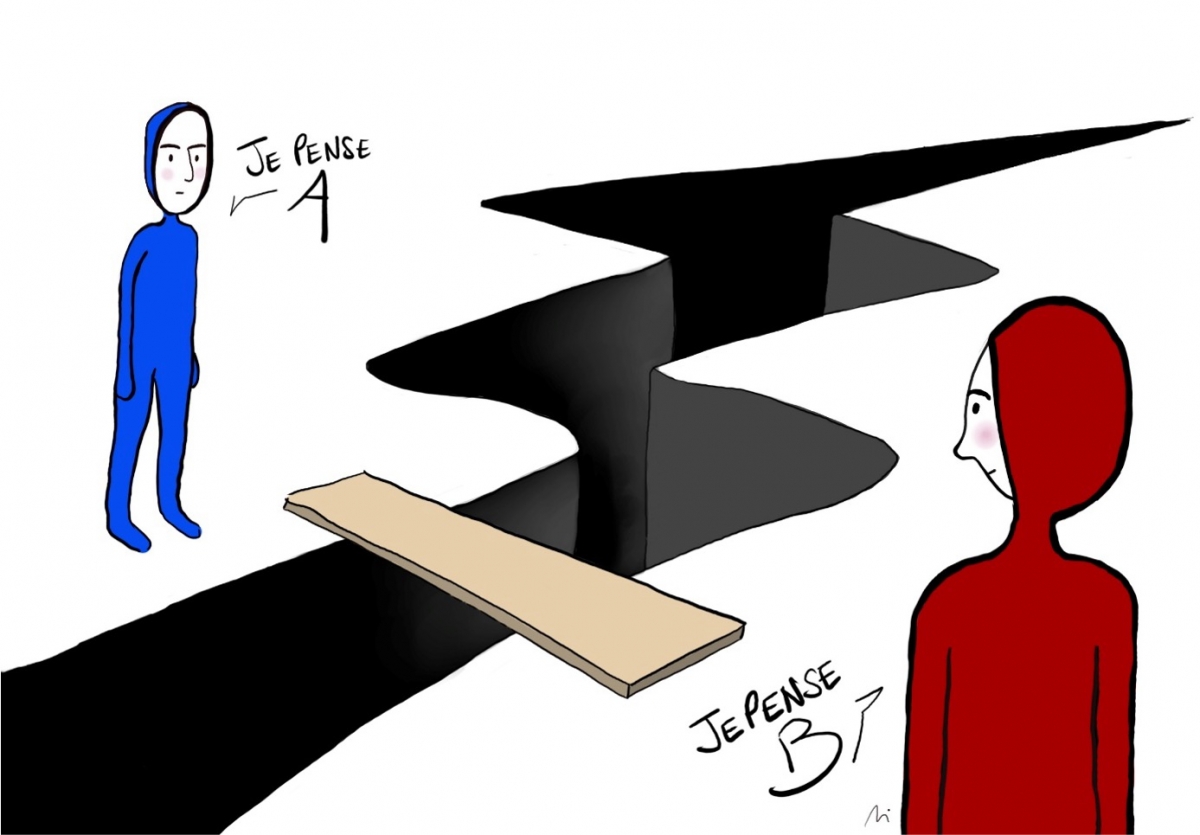 Légende. L’humilité intellectuelle serait propice aux interactions sociales positives, orientées vers la tolérance. Image par Ivane Nuel